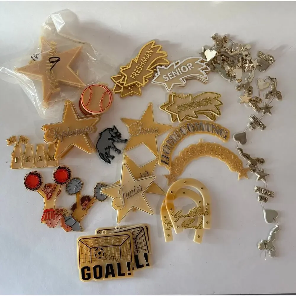 Vintage Homecoming Mum Accessories Trinkets Charms Lot Craft Supplies